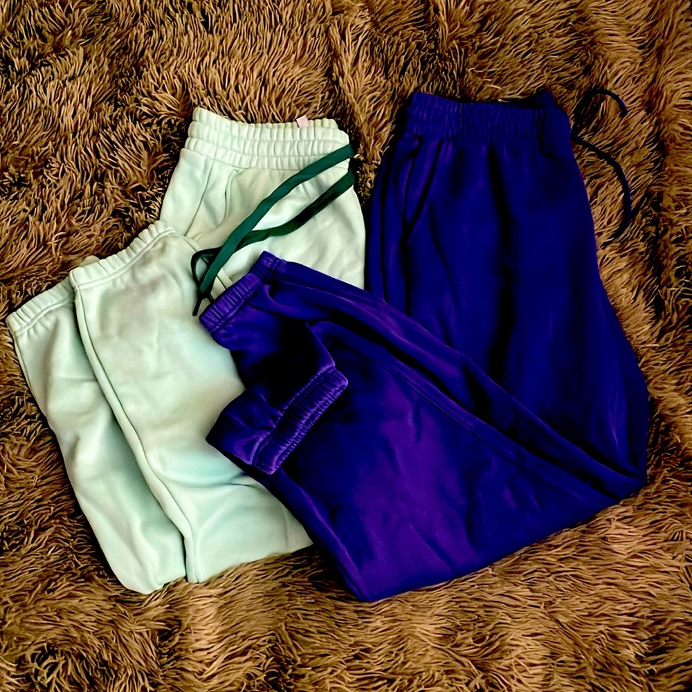 Sweatpant set w/ pockets purple and teal